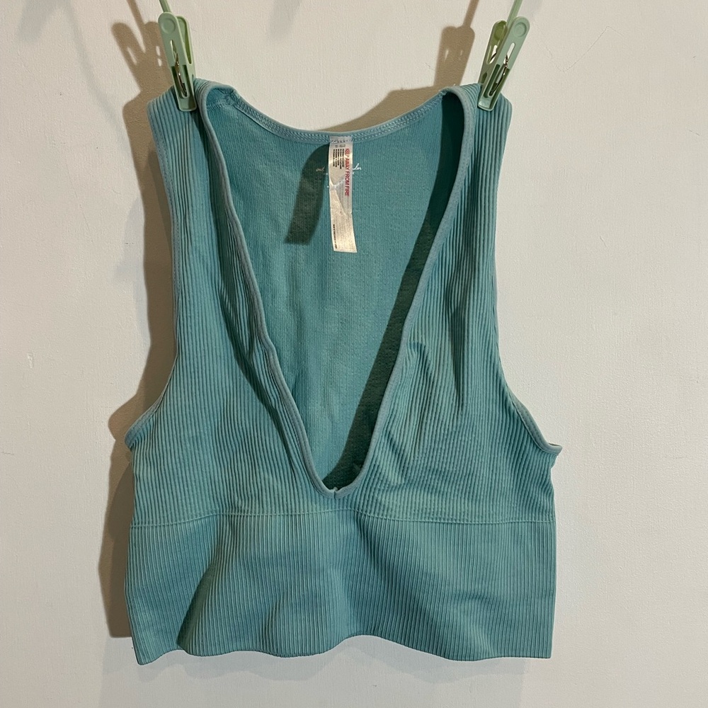 Urban Outfitters Teal Ribbed Sleeveless Top/Bra top